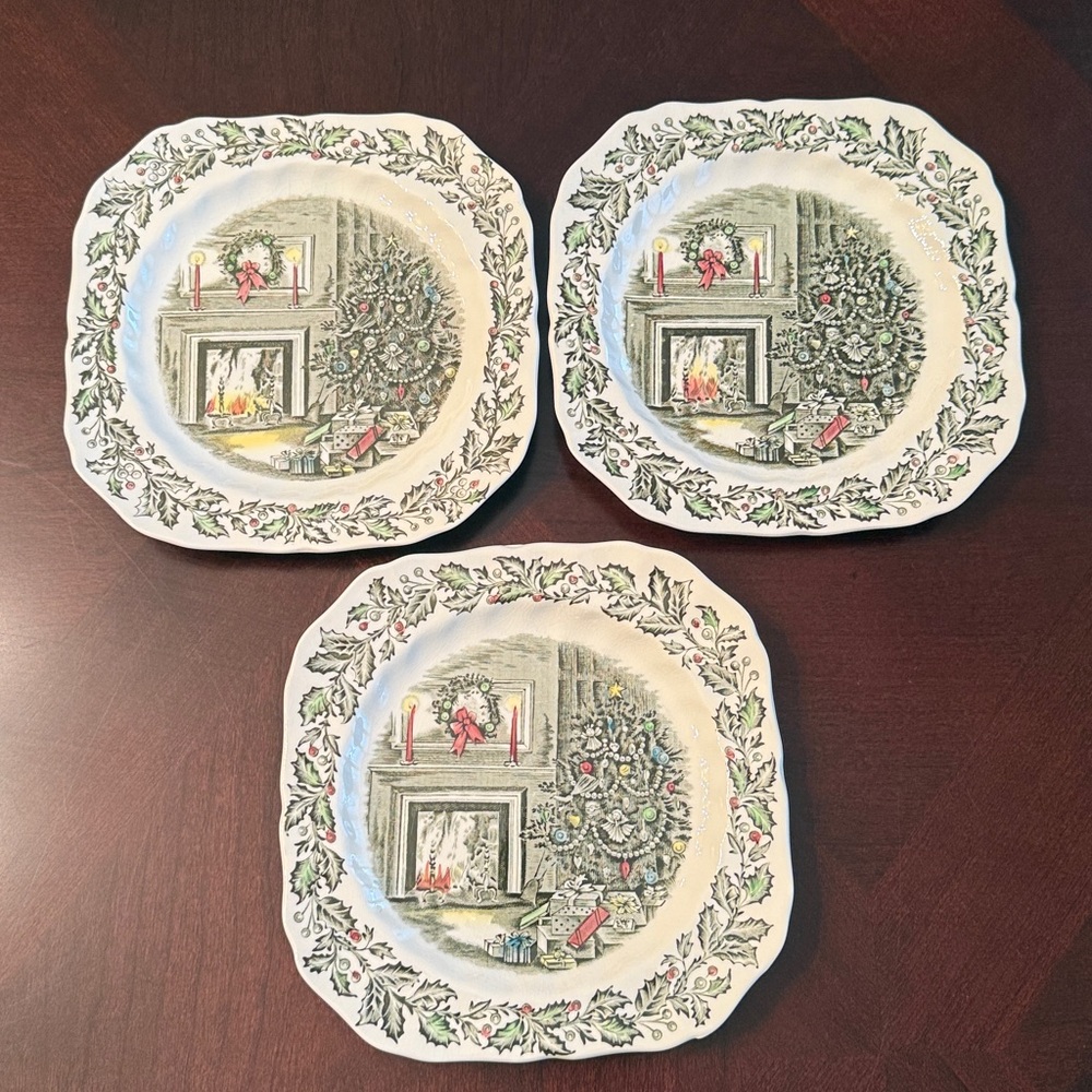 Johnson Brothers Merry Christmas Square Salad Plates